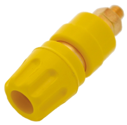 Hirschmann Test & Measurement, Yellow 35A Binding Post With Brass Contacts and Gold Plated - 8 mm Hole Diameter