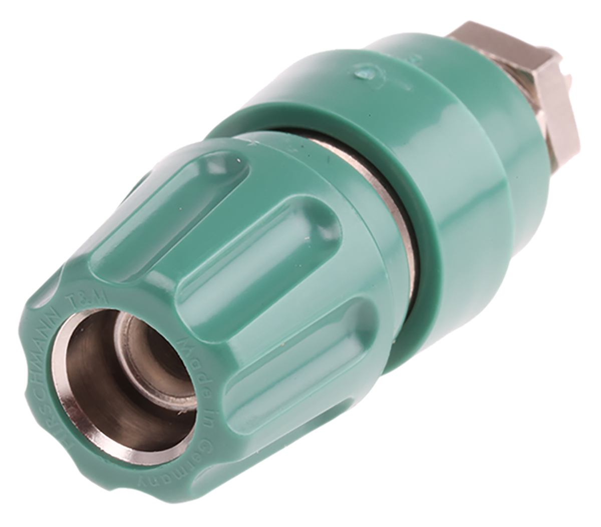 Hirschmann Test & Measurement, Green 63A Binding Post With Brass Contacts and Nickel Plated - 2.6 mm Hole Diameter