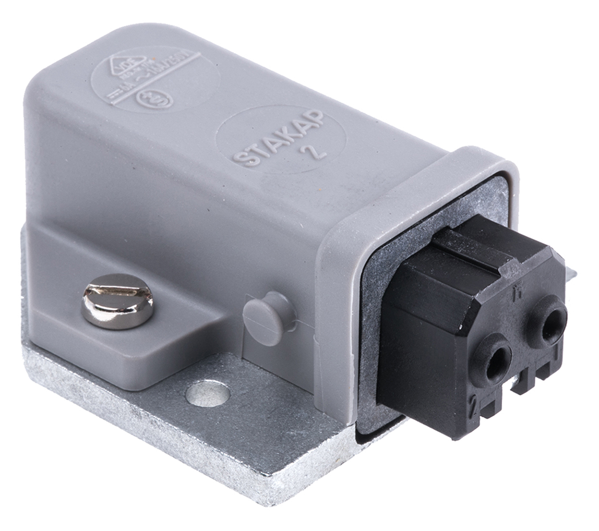 Hirschmann, ST IP54 Grey, Black Industrial Power Connector, Panel Mount, 2P+PE, Rated At 16A, 250V