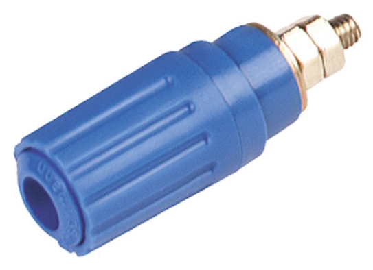 Hirschmann Test & Measurement, Blue 35A Binding Post With Brass Contacts and Nickel Plated - 2 mm Hole Diameter