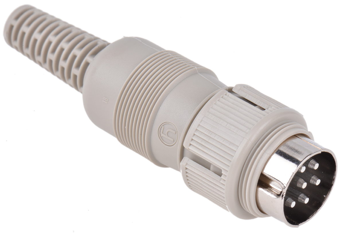 Hirschmann, MAS 6 Pole Straight Standard DIN Plug, DIN 45322, 4A, 34V ac/dc IP30, Cable Male