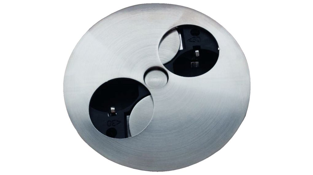 931008 B3 Cable Solutions Twist Silver 2 Gang Plug Socket, Type J