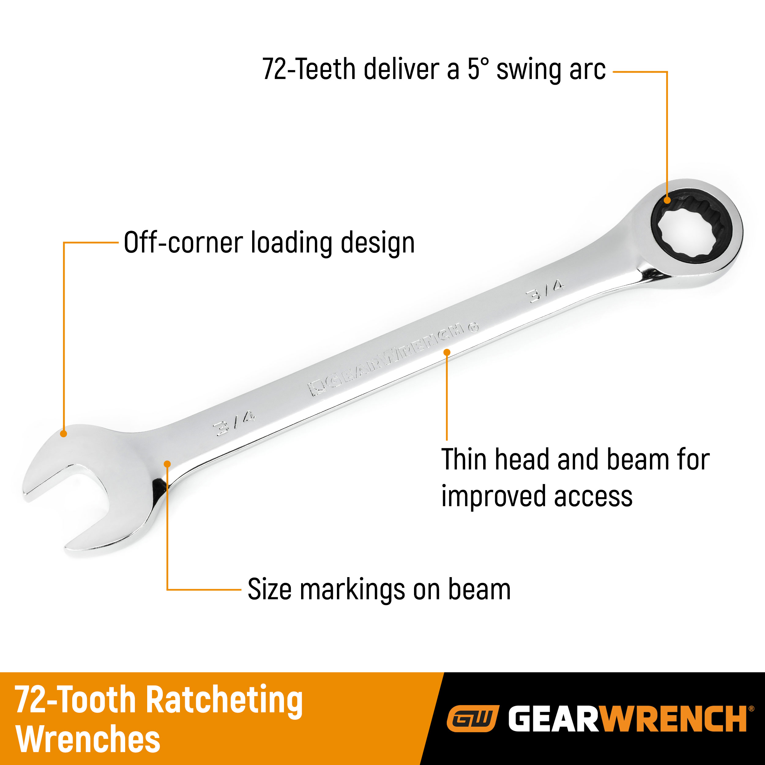 9312 GearWrench 13-Piece Spanner Set, 1/4 to 1 in, Alloy Steel