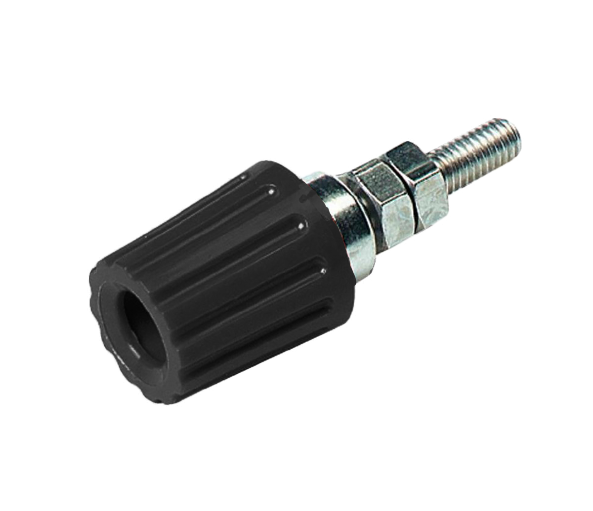 Hirschmann Test & Measurement, Black 35A Binding Post With Brass Contacts and Nickel Plated - 2 mm Hole Diameter