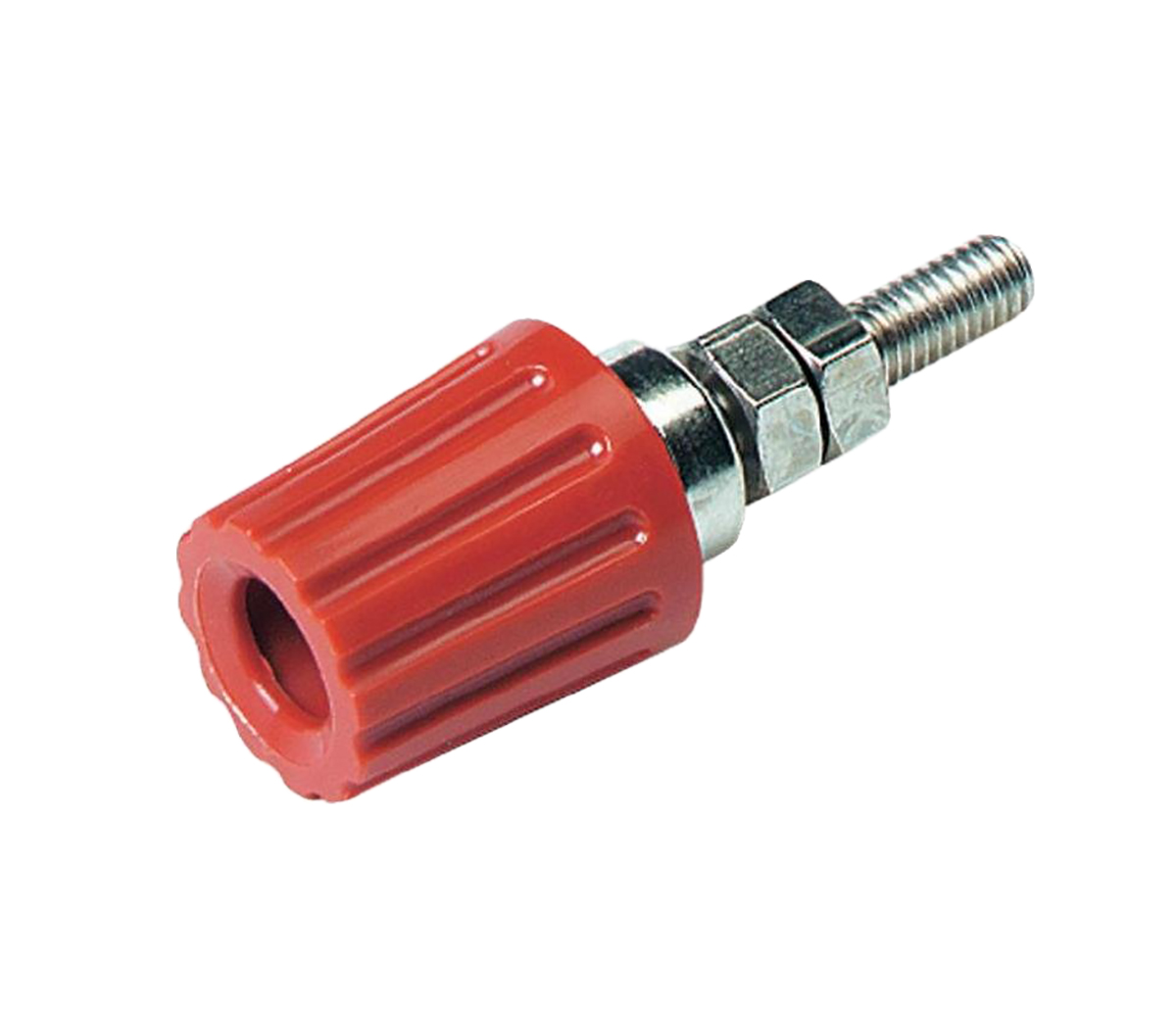 Hirschmann Test & Measurement, Red 35A Binding Post With Brass Contacts and Nickel Plated - 2 mm Hole Diameter