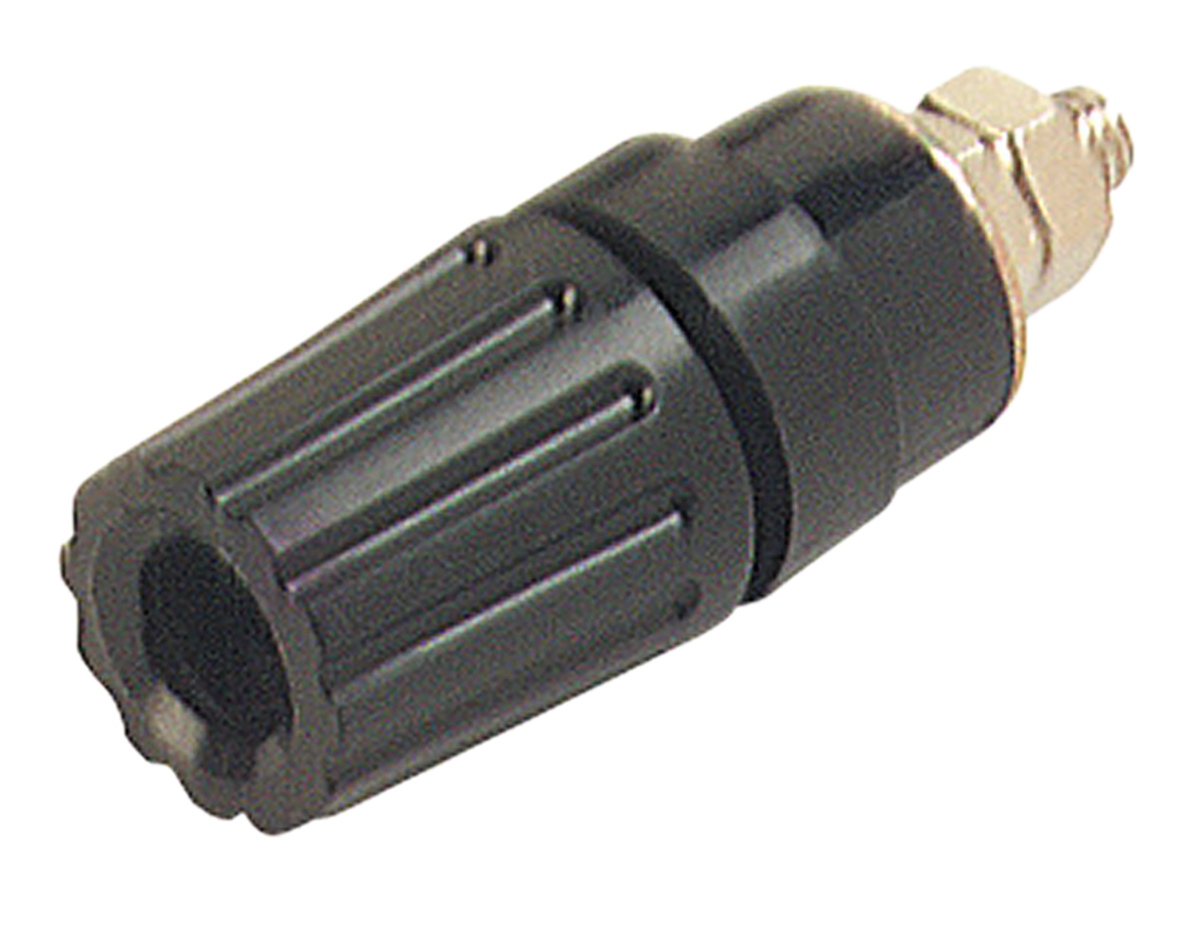 Hirschmann Test & Measurement, Black 35A Binding Post With Brass Contacts and Nickel Plated - 2 mm Hole Diameter