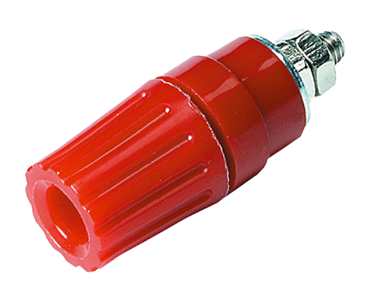 Hirschmann Test & Measurement, Red 35A Binding Post With Brass Contacts and Nickel Plated - 2 mm Hole Diameter