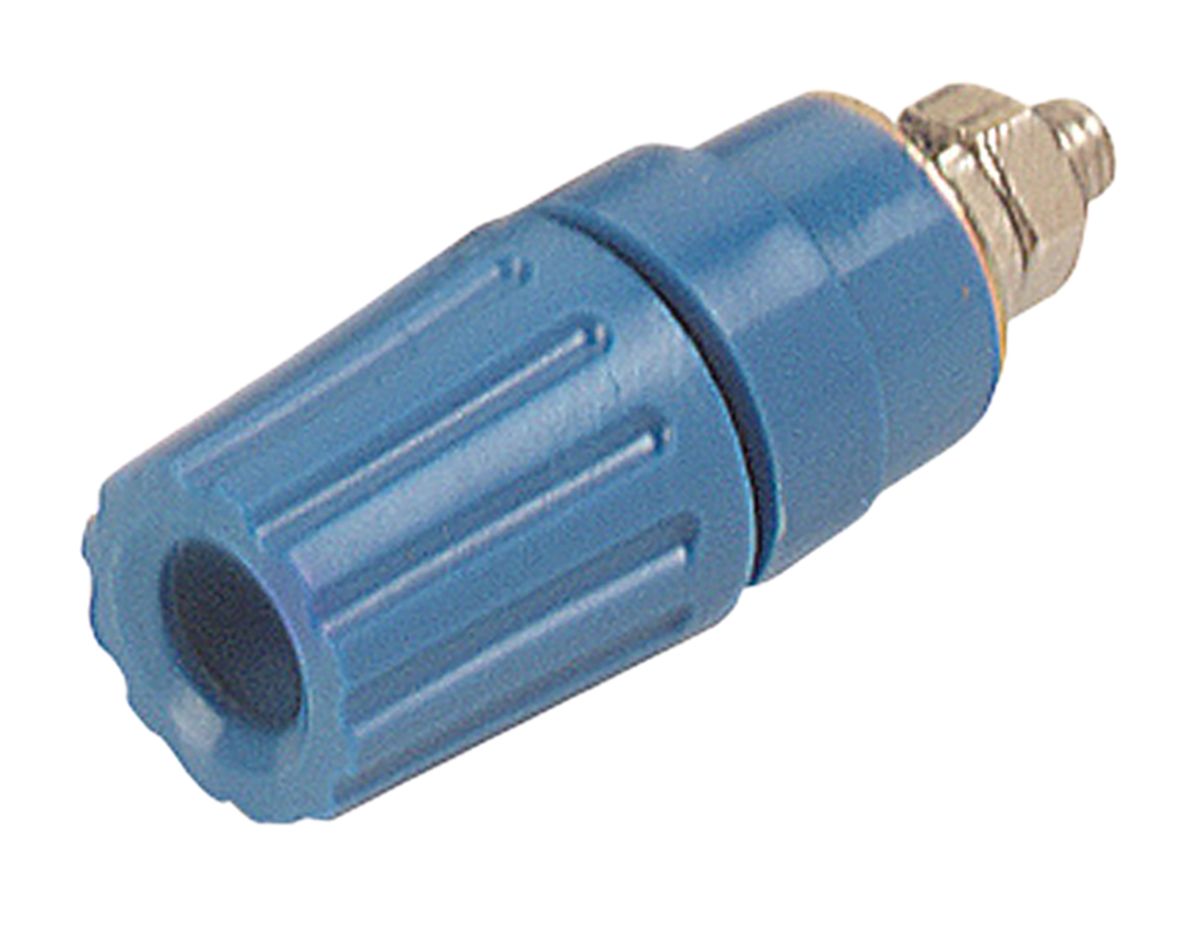 Hirschmann Test & Measurement, Blue 35A Binding Post With Brass Contacts and Nickel Plated - 2 mm Hole Diameter