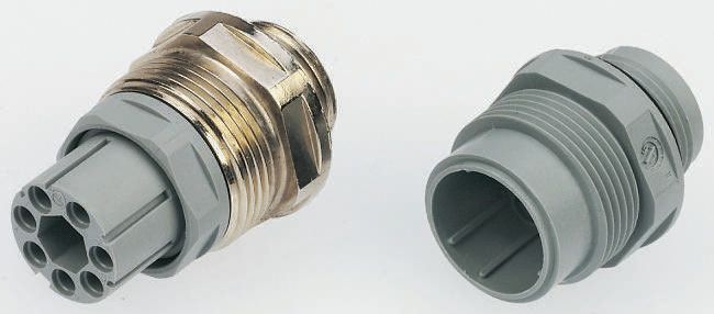 Hirschmann, NR 7 Pole Straight Standard DIN Socket, DIN 43651, 10A, 250V ac/dc IP65, Screw, Panel Mount Female