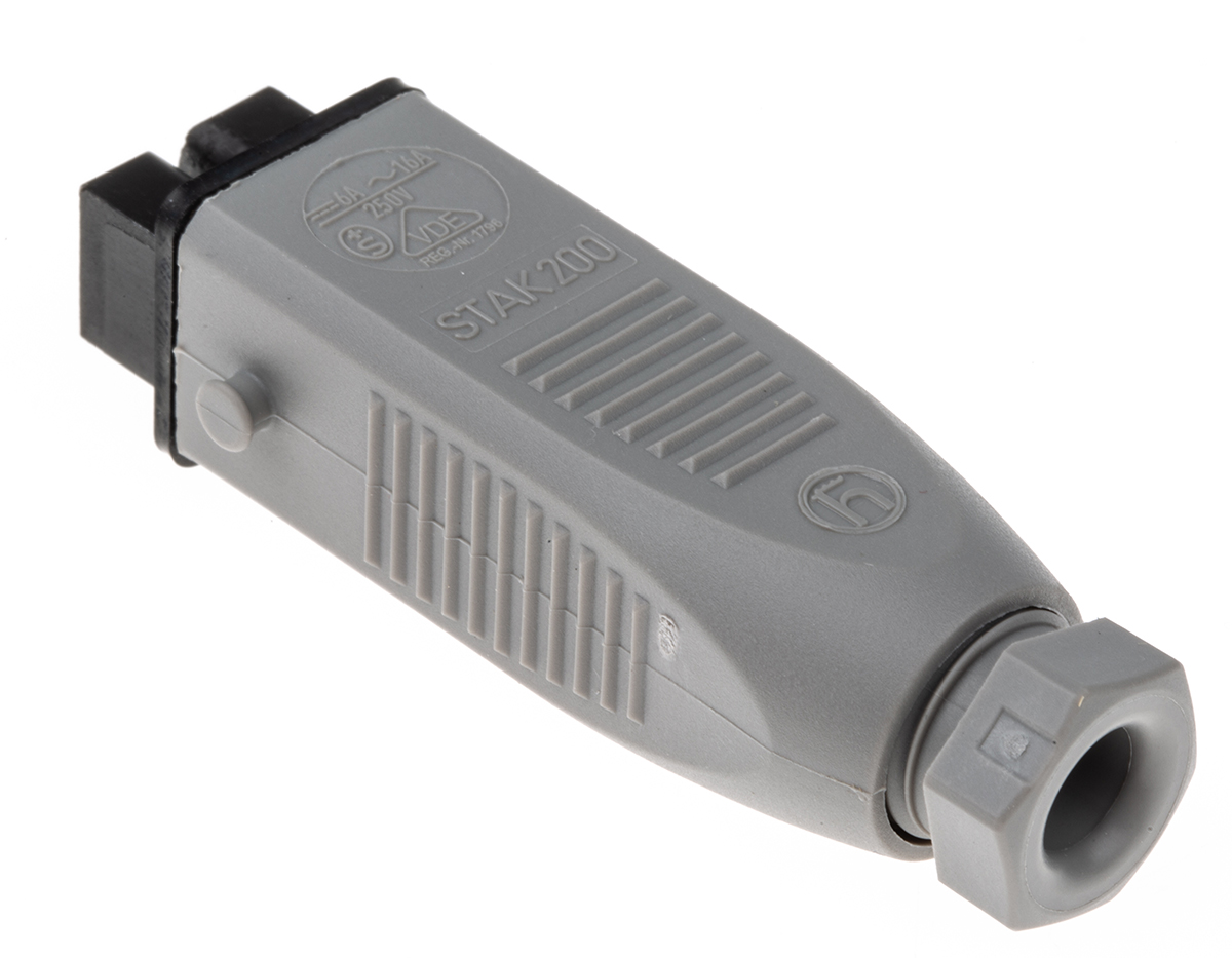 Hirschmann, ST IP54 Grey, Black Industrial Power Connector, Cable Mount, 2P+PE, Rated At 16A, 250V