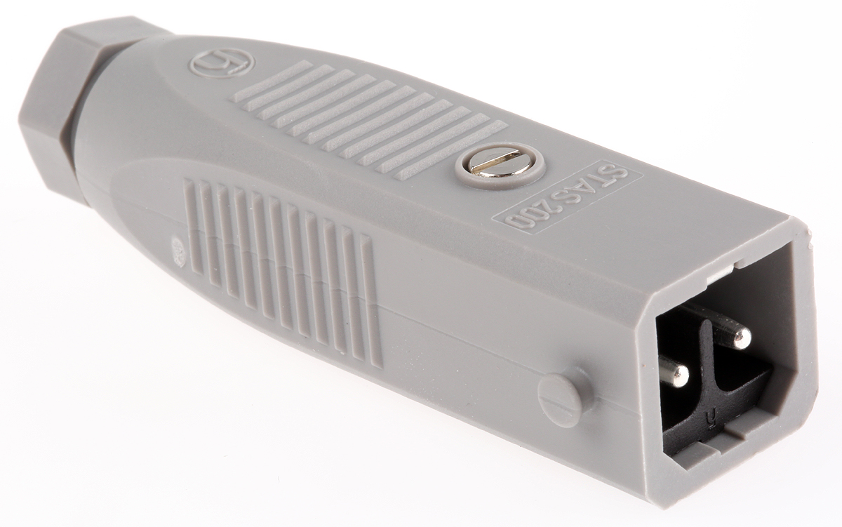 Hirschmann, ST IP54 Grey Cable Mount 2P Straight Industrial Power Connector, 16A, 250V