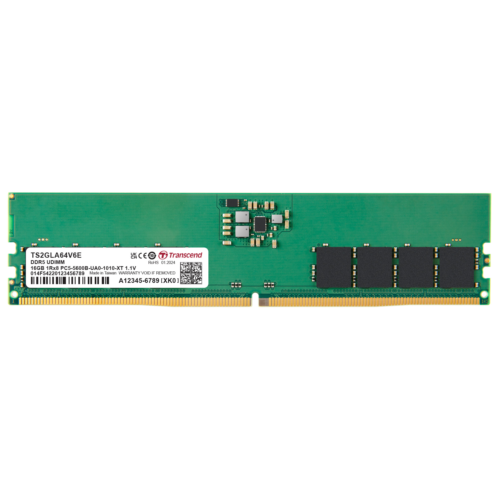 Transcend 16 GB DDR5 Server RAM, 5600Mbit/s, UDIMM, 1.1V