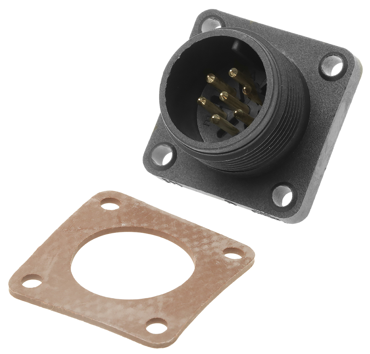 Hirschmann, CM, Polyamide Straight 7 Way Panel Mount MIL Spec Circular Connector Male Black, Female Contacts,Shell Size