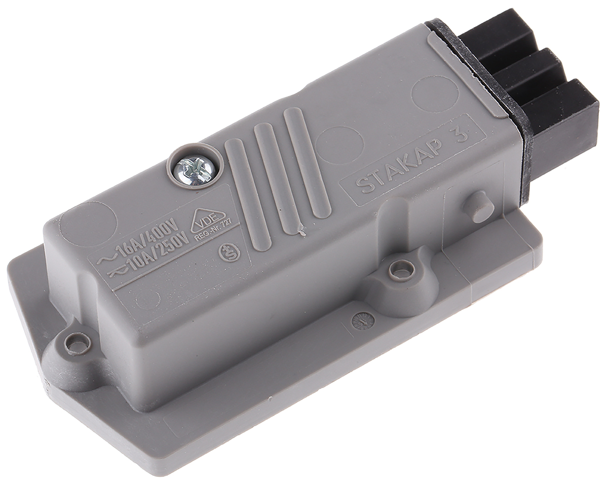 Hirschmann, ST IP54 Black, Grey Industrial Power Connector, Panel Mount, 3+PE, Rated At 16A, 400V