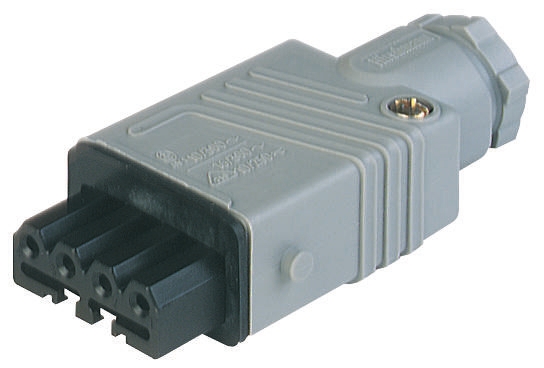 Hirschmann, ST IP54 Grey Industrial Power Connector, Cable Mount, 4P+PE, Rated At 10A, 400V