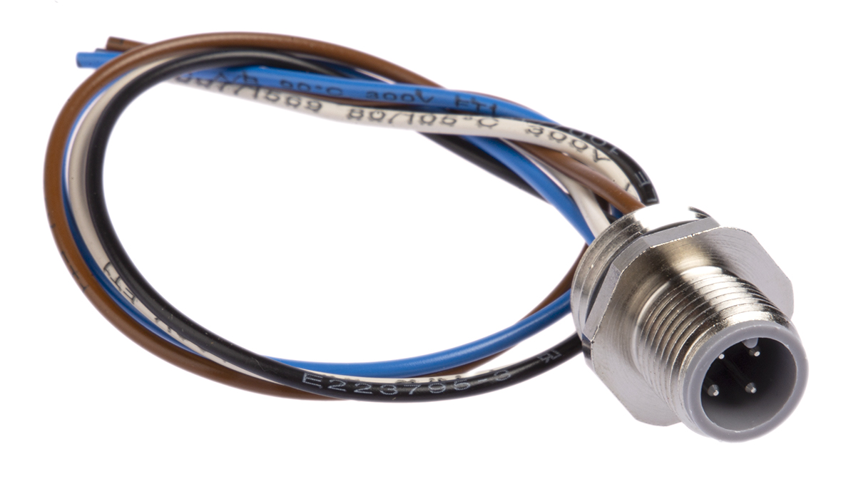 Hirschmann Male 4 way Straight to Unterminated Sensor Actuator Cable, 200 mm