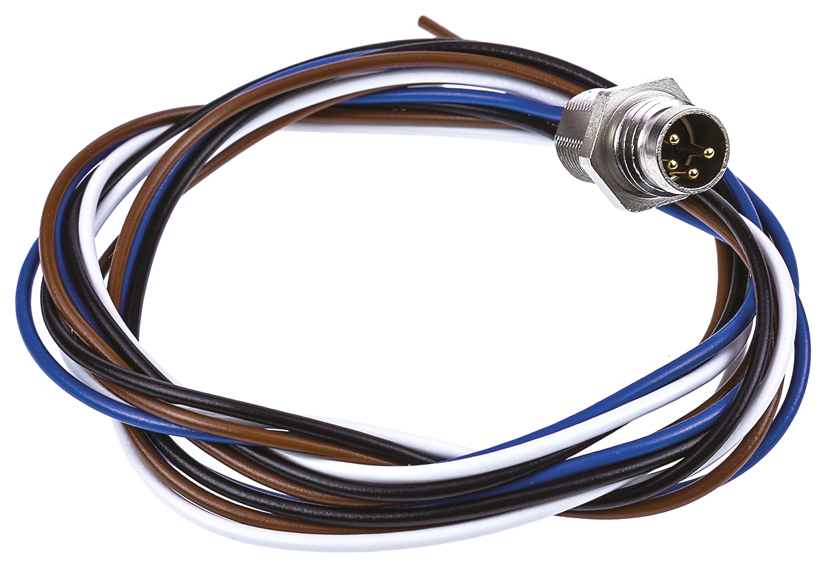 Hirschmann Male 4 way Straight to Unterminated Sensor Actuator Cable, 500 mm