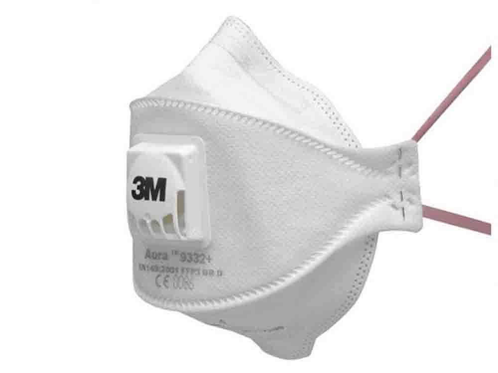 3M 9300 Series Disposable Face Mask for General Purpose Protection Valved, FFP3