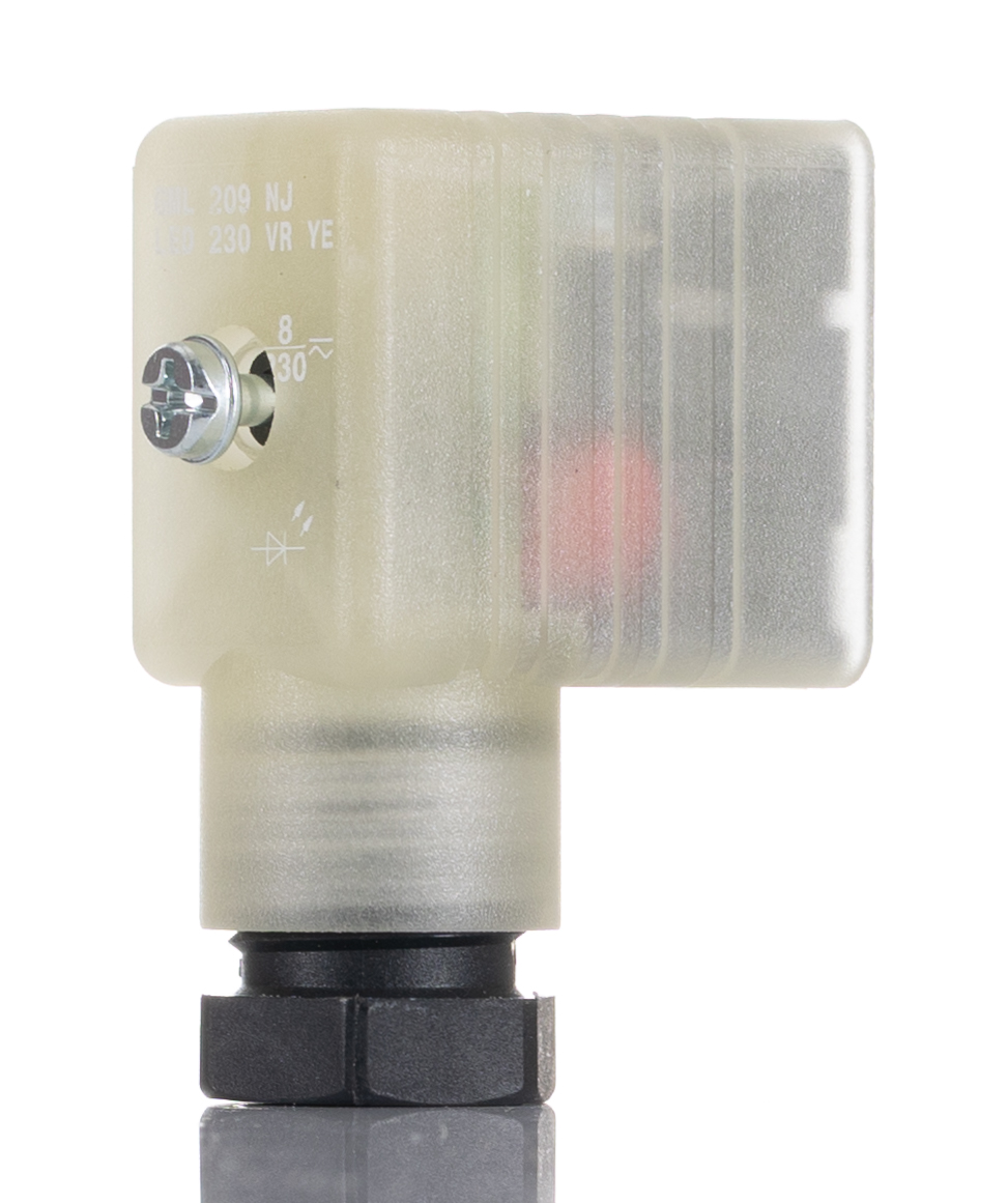 Hirschmann GML 2+E DIN 43650 B Solenoid Valve Connector Indicator Light, 250V ac/dc Voltage