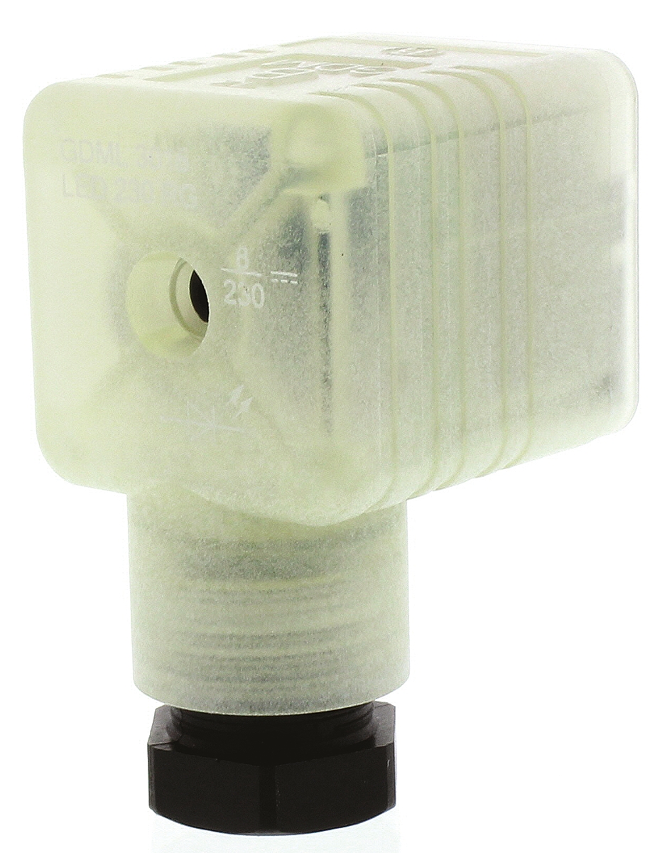 Hirschmann GDML 3+E DIN 43650 A Solenoid Valve Connector Indicator Light, 250V Voltage
