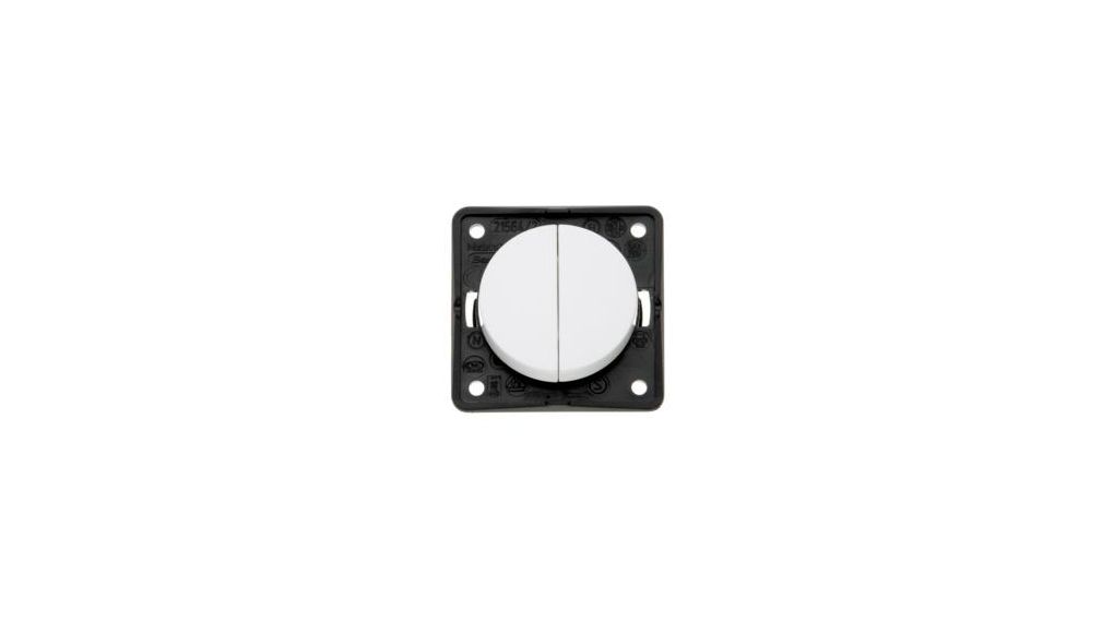 Berker Integro Series Rocker Switch, Silicone Polymer, 2 NO 250 V ac
