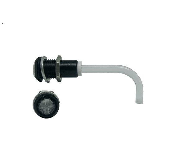 RHD-1100-3500-F9PZ67PR Bivar, Panel Mount Right Angle LED Light Pipe, Clear Round Lens