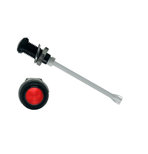 RHD-2390-F9PZR67PR Bivar, Panel Mount Vertical LED Light Pipe, Red Round Lens