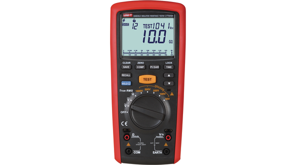 UNI-T UT505A Insulation Tester, 6V ac/dc Min, 6V ac/dc Max, 20GΩ Max, CAT III 1 kV