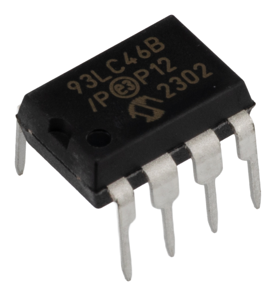 Microchip 93LC46B/P, 1 kB Serial EEPROM, 200 ns 8-Pin PDIP Serial-Microwire