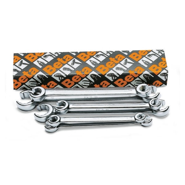 BETA 6-Piece Ring Spanner Set, 19 x 22 mm, 17 x 19 mm, 11 x 13 mm, 10 x 11 mm, 8 x 10 mm, 12 x 14 mm, Chrome Vanadium
