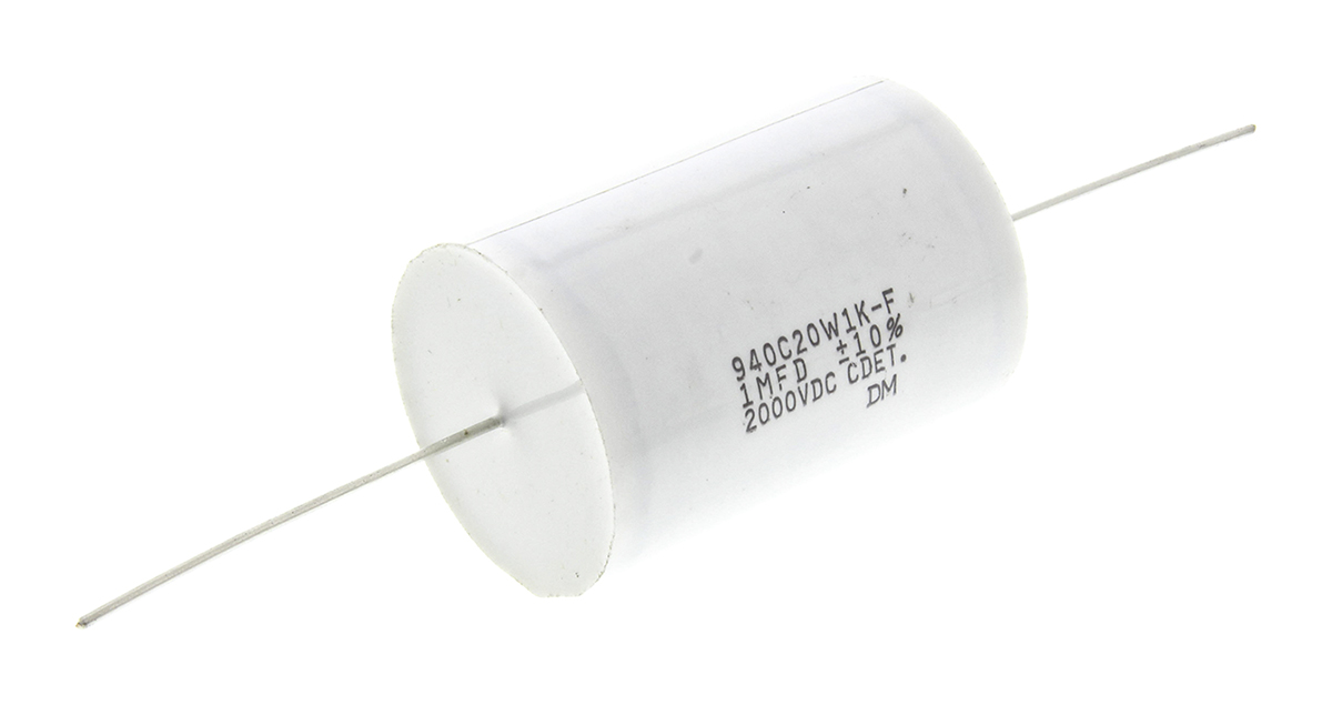 Cornell-Dubilier 940C Film Capacitor, ±10 %, 1 μF 2 kV dc 500V ac, Through Hole