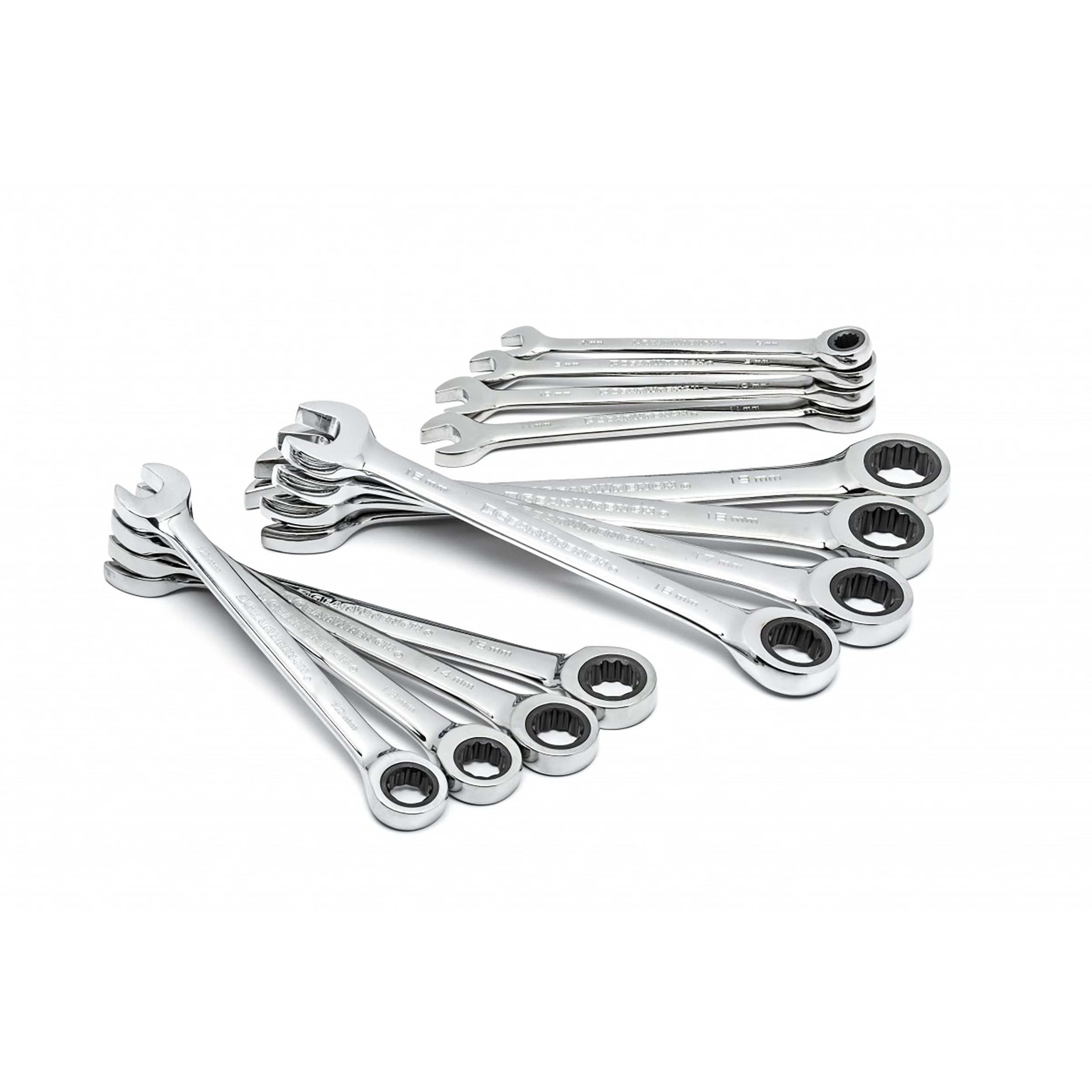 9412 GearWrench 12-Piece Spanner Set, 8 to 19 mm, Alloy Steel