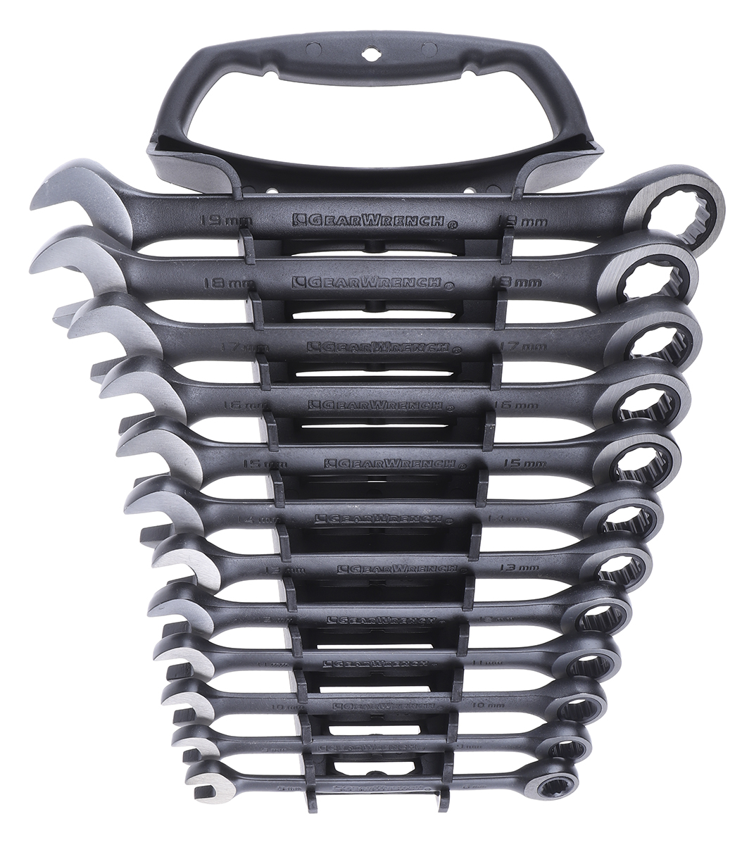 GearWrench 12-Piece Spanner Set, 8 to 19 mm, Alloy Steel