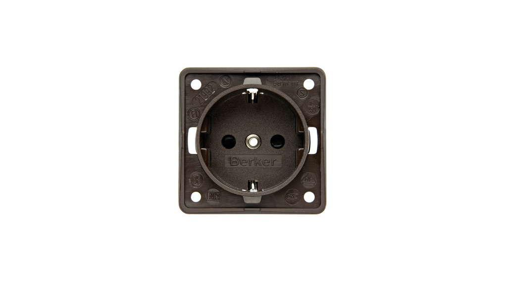 Berker 941 Brown Plug Socket, 16A, Type F