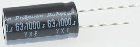 Rubycon 4700μF Aluminium Electrolytic Capacitor 16V dc, Radial, Through Hole - 16YXF4700M16X31.5