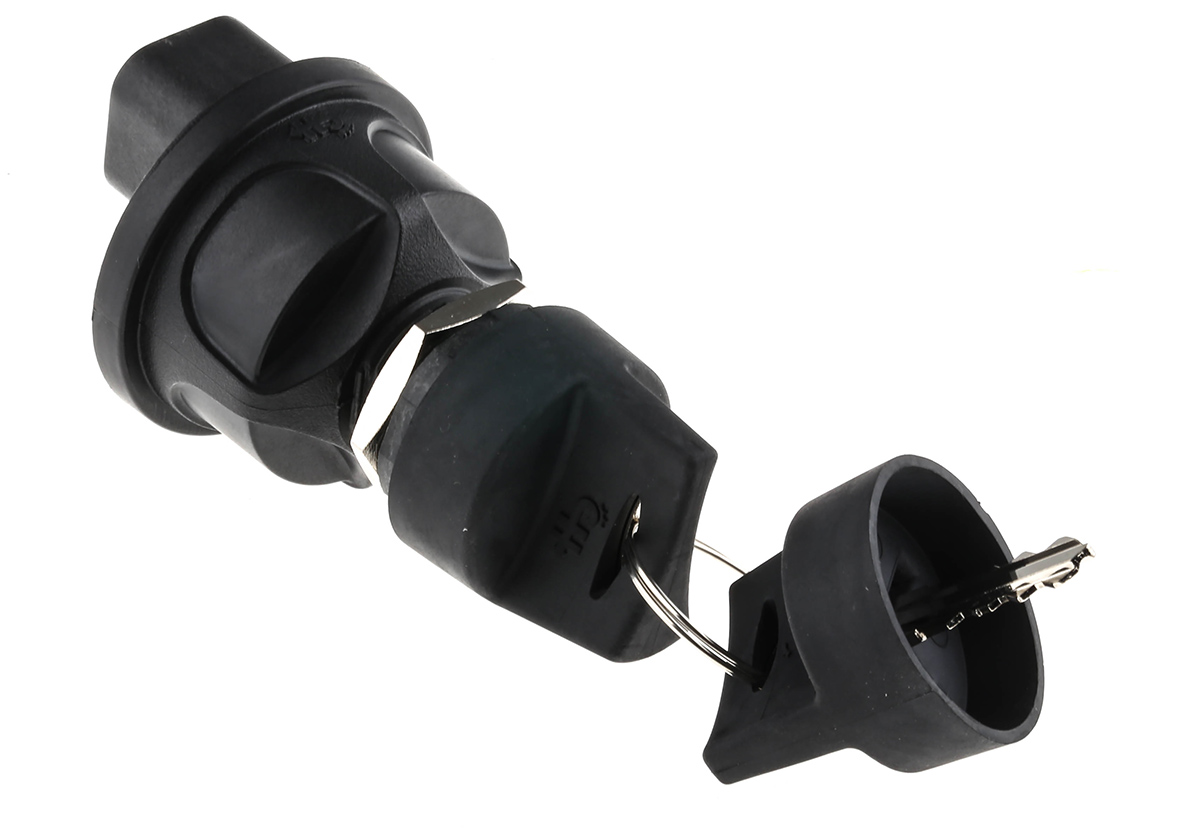 95060 Cole Hersee IP67 Key Switch, 10A 4-Way Straight-Key
