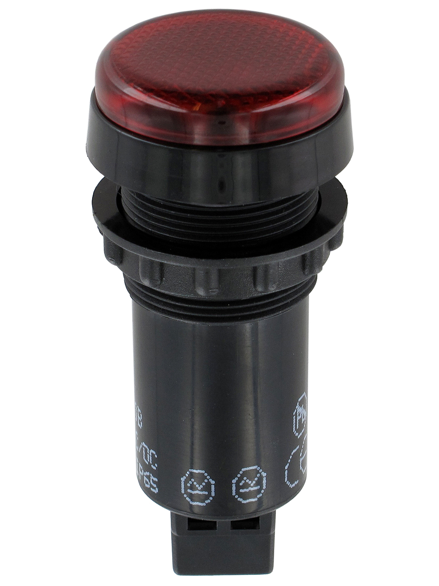 Sloan 951 Series, Red Panel Mount Indicator, FASTON Termination 12V, IP65, 22 mm