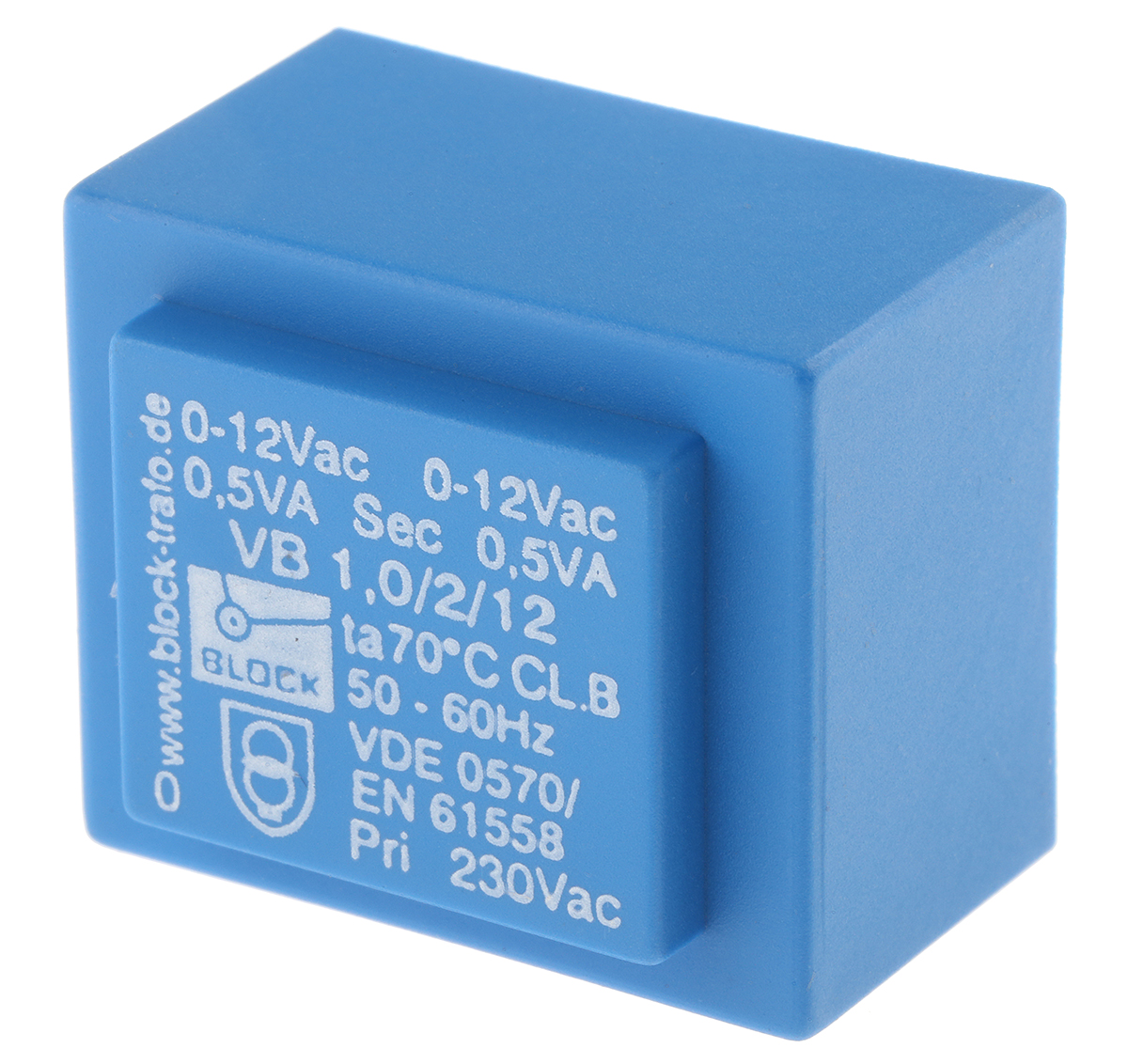 Block 12V ac 2 Output Through Hole PCB Transformer, 1VA
