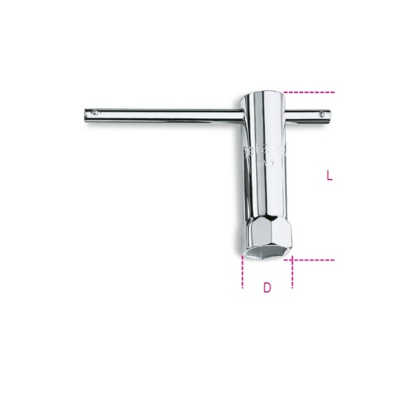 BETA 16 mm Socket Wrench with Tube Handle, 86 mm Overall