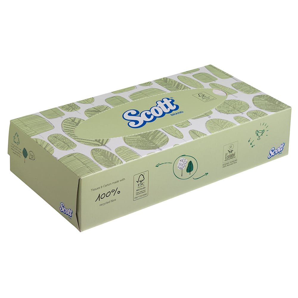 8837 SCOTT White Facial Tissues, Box of 100