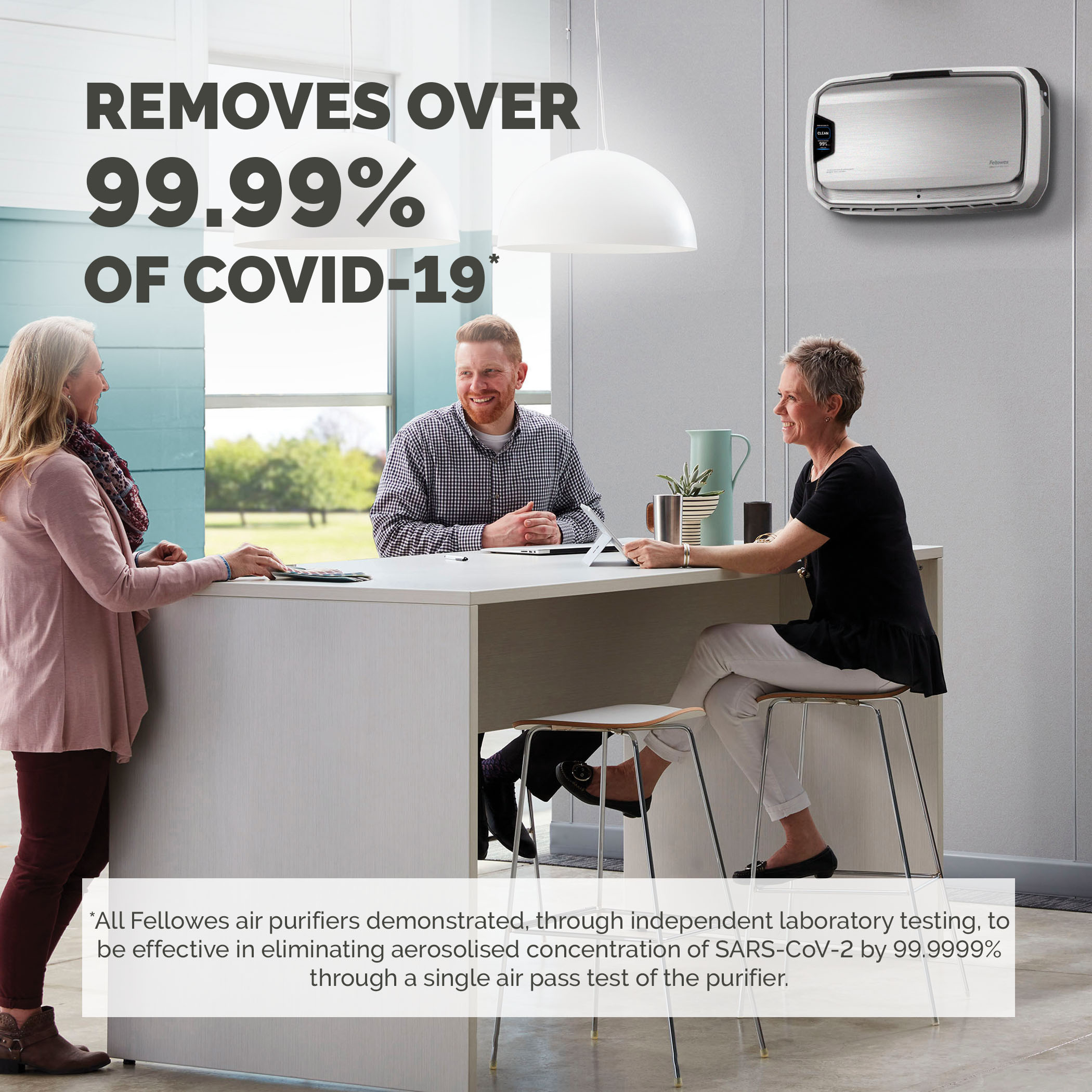 9573901 Fellowes HEPA Air Purifier, 110 m², 58 dB