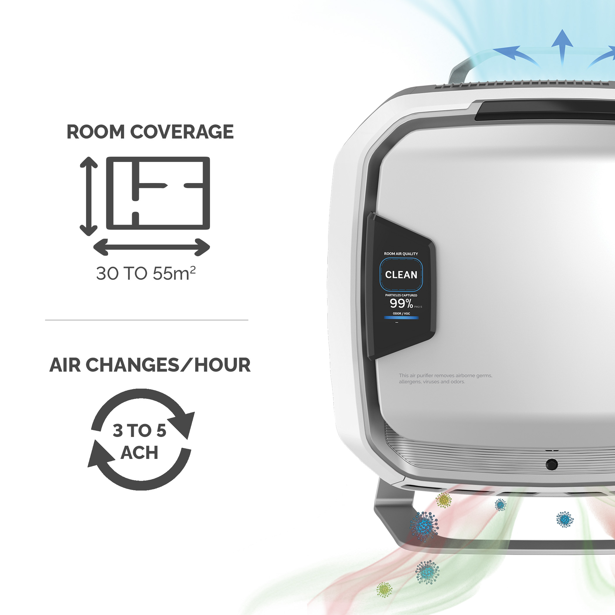 9574001 Fellowes HEPA Air Purifier, 55 m², 55 dB
