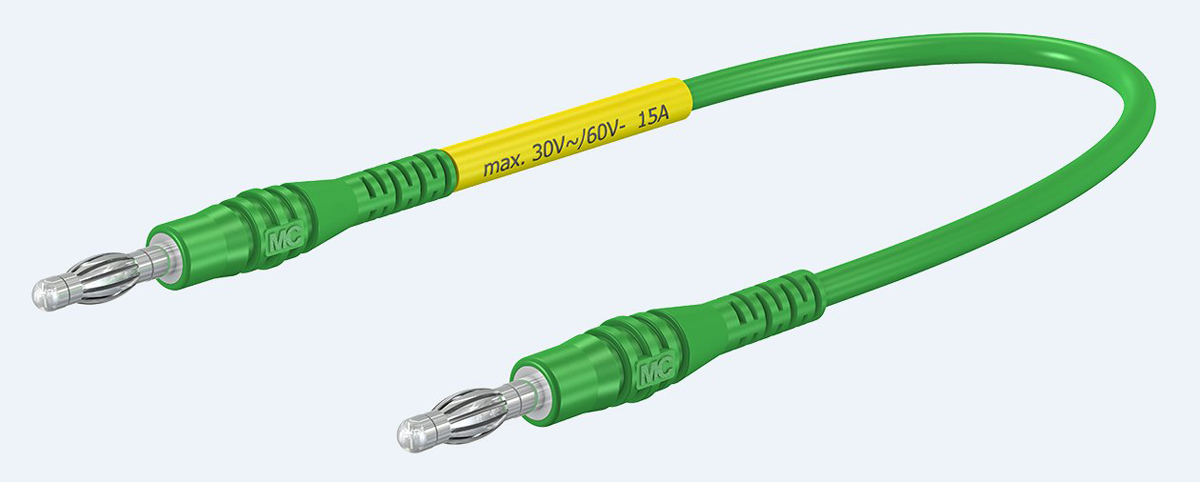 Staubli, 15A, 30 V ac, 60V dc, Green, 1m Lead Length