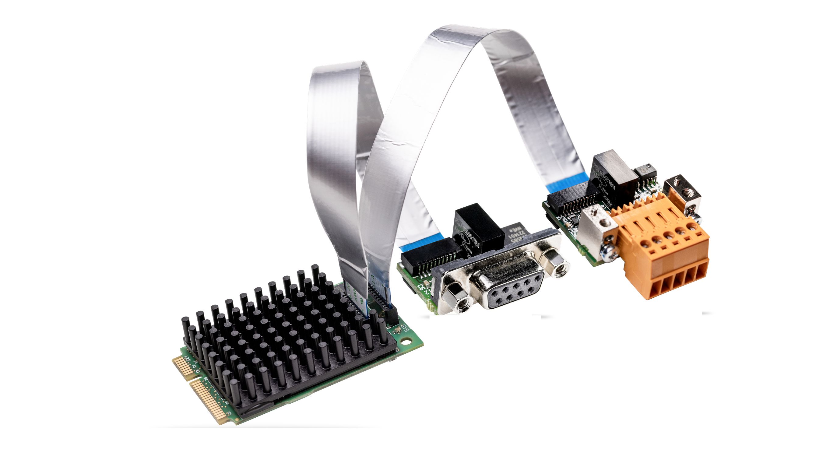 Hilscher 2 Port Mini PCI Express 5 Pin COMBICON, 9 pin D-Sub Serial Card