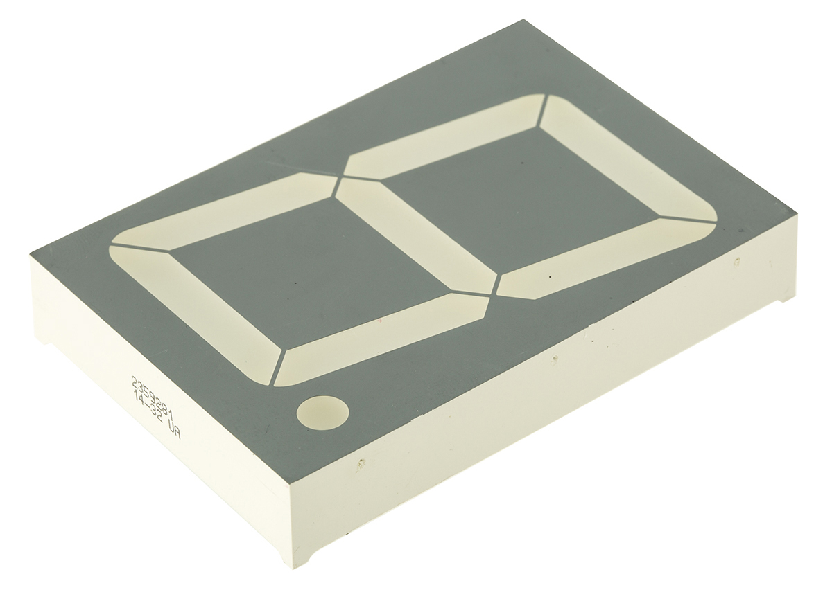 SA23-12SRWA Kingbright 7-Segment LED Display, CA Red 190 mcd RH DP 57mm