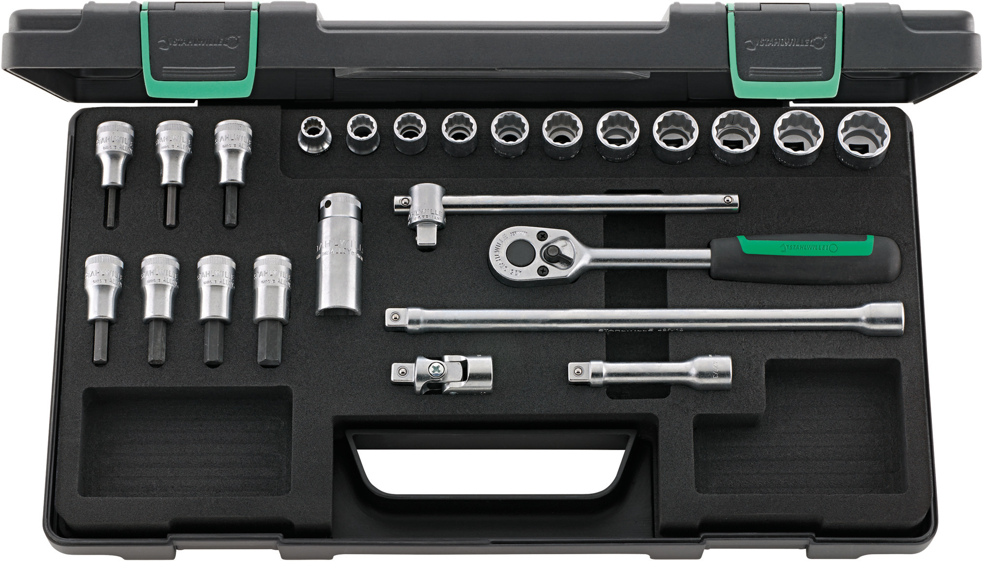 96021223 STAHLWILLE 24-Piece 3/8 in Bi-Hexagonal Socket Set