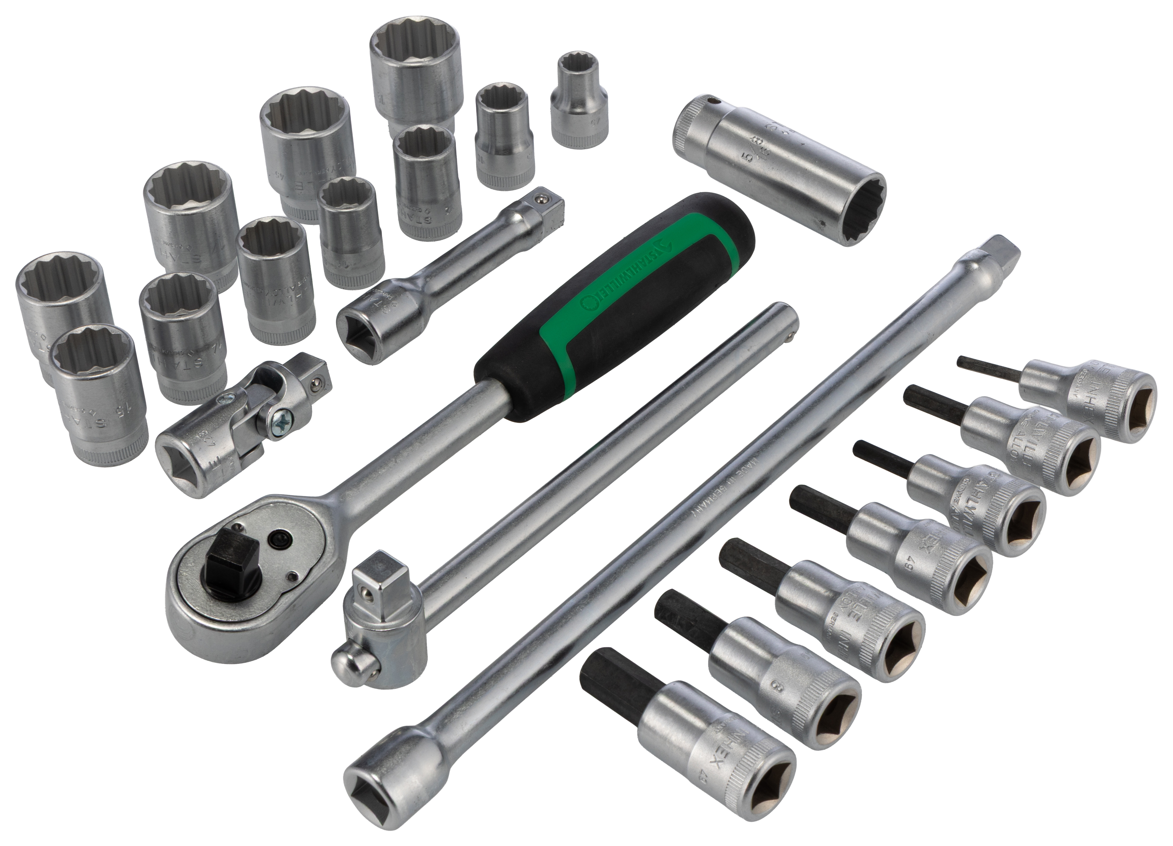 96021223 STAHLWILLE 24-Piece 3/8 in Bi-Hexagonal Socket Set