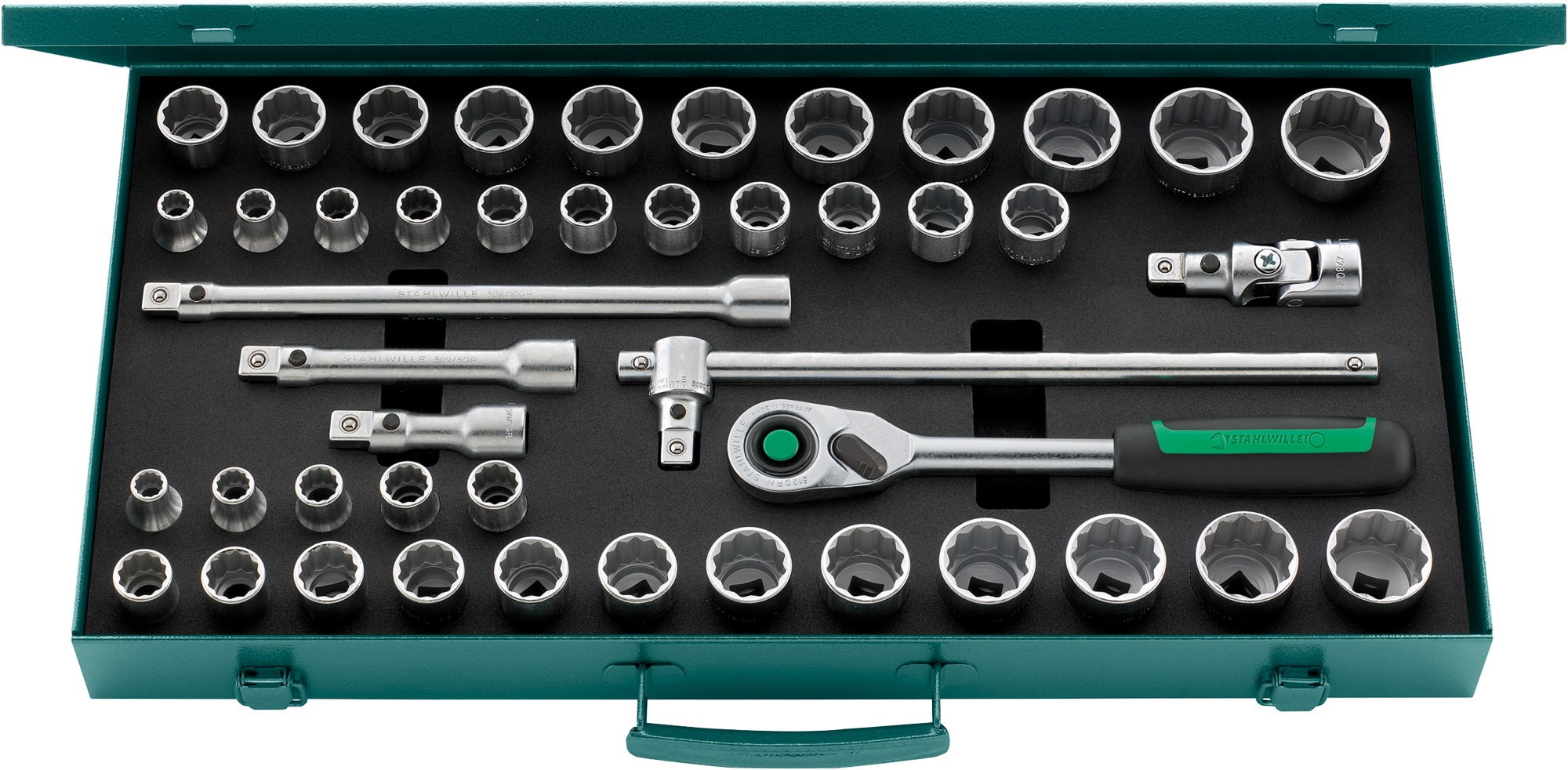 STAHLWILLE 45-Piece 1/2 in Bi-Hexagonal, Quick Release Socket Set