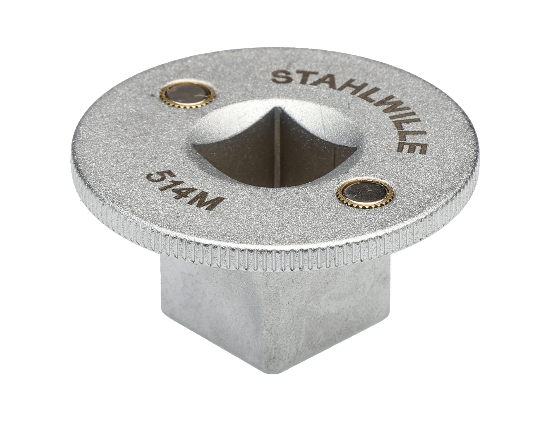 96121002 STAHLWILLE Round Set Adapter, 1/2 in, 1/4 in, 3/8 in Insert, 5.8 x 3 cm, Chrome Finish
