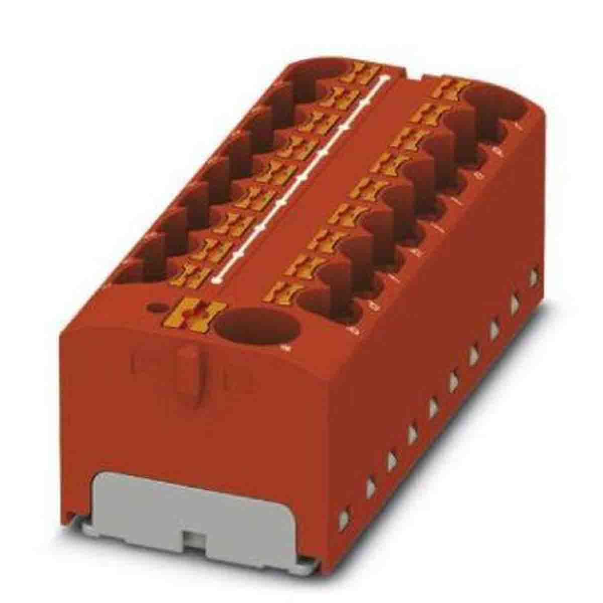 Phoenix Contact Distribution Block, 19 Way, 6mm², 32A, 450 V, Red